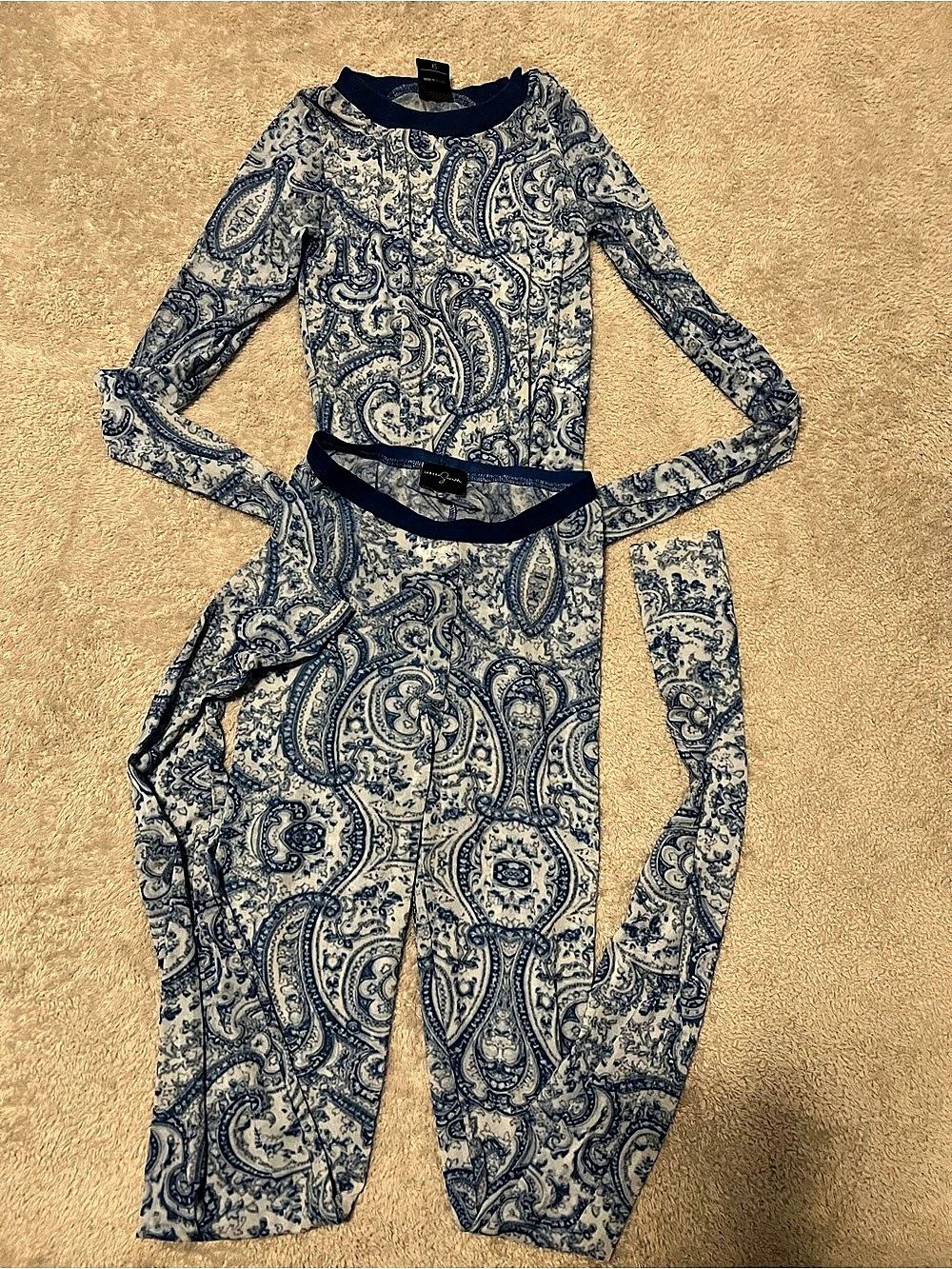 Paisley Jumpsuit in Blue & White